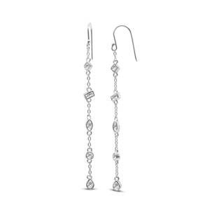 NEW STIA women's you're a gem-dangle bezel earrings in silver
